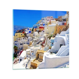 Cuadro sobre vidrio - Impresiones sobre Vidrio - Sueño de un verano griego - 30x30 cm