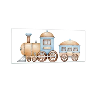 Cuadro sobre vidrio - Impresiones sobre Vidrio - De pie en la estación... - 100x40 cm