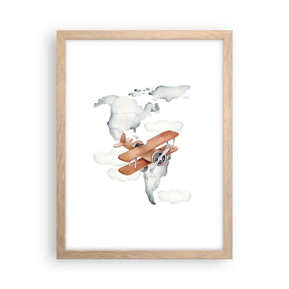 Póster en marco roble claro - Con espíritu pionero - 30x40 cm