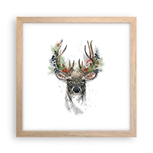 Póster en marco roble claro - Con vestimenta festiva - 30x30 cm