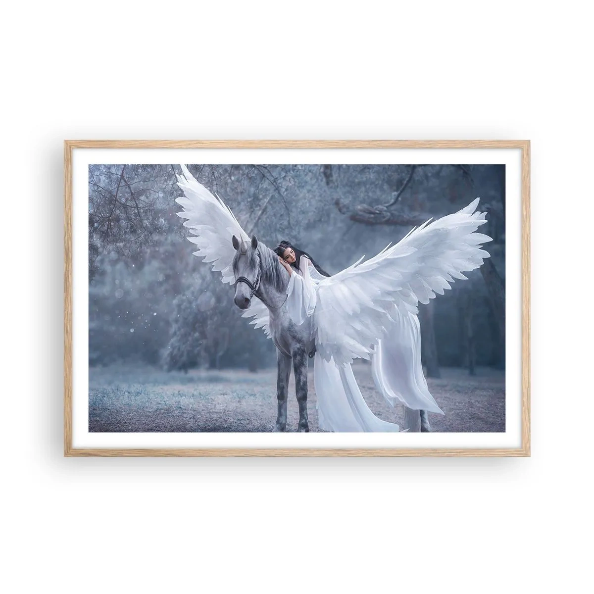 Póster en marco roble claro - Un momento de inspiración - 91x61 cm