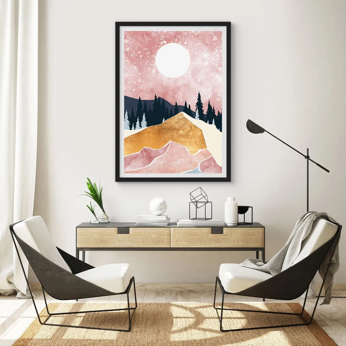 Póster en marco negro - Vigilancia nocturna - 40x50 cm