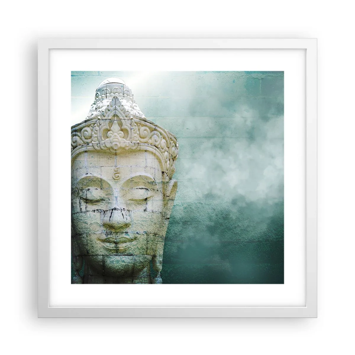 Póster en marco blanco - Buscando la luz - 40x40 cm