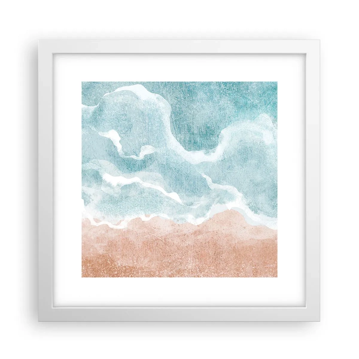 Póster en marco blanco - Abstracción de nubes - 30x30 cm