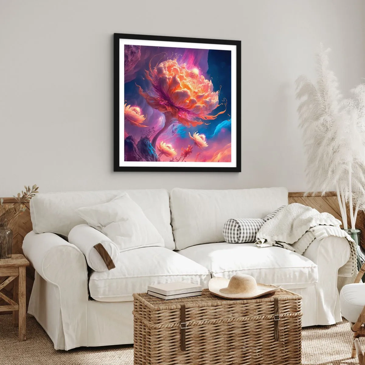 Póster en marco negro - Otro mundo - 40x40 cm