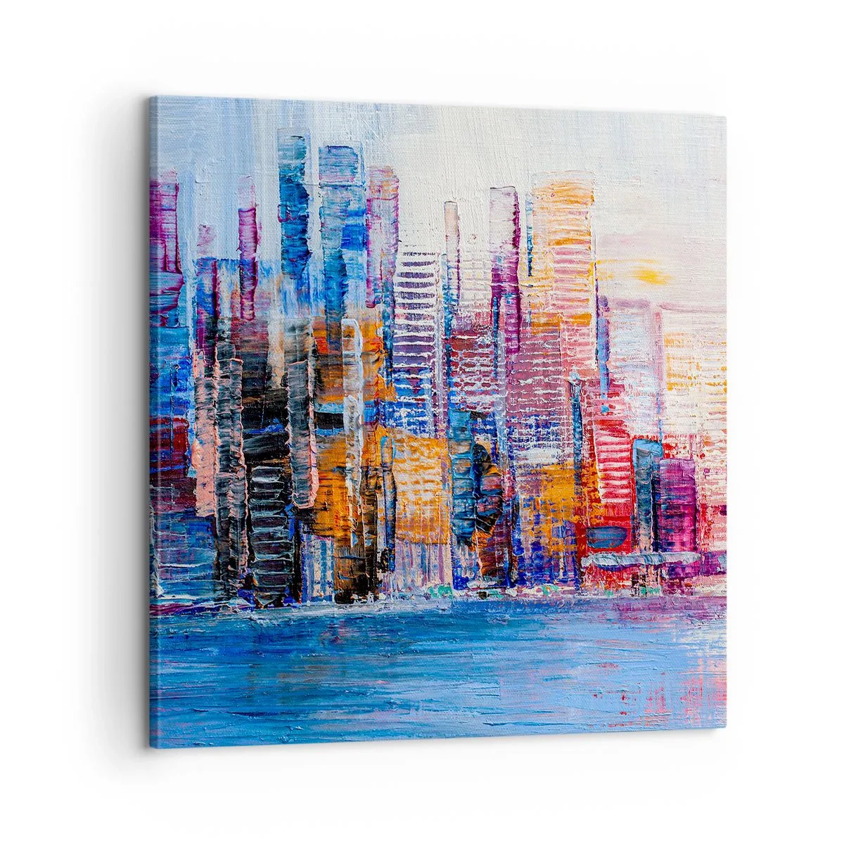 Cuadro sobre lienzo - Impresión de Imagen - Una metrópoli alegre - 60x60 cm
