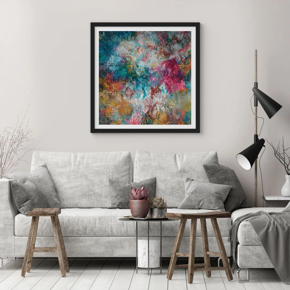 Póster en marco negro - En plena floración - 30x30 cm