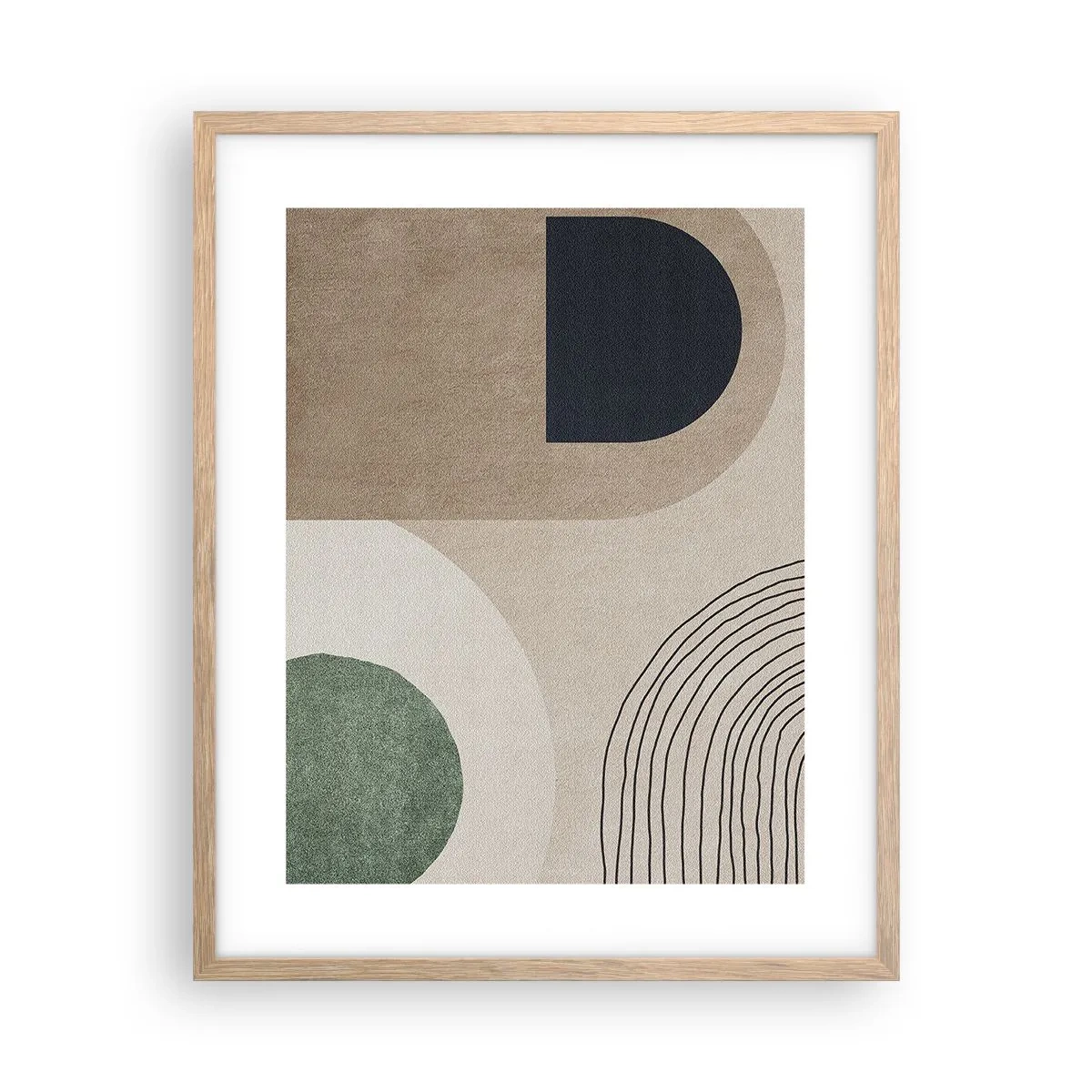 Póster en marco roble claro - La delicadeza de un óvalo - 40x50 cm