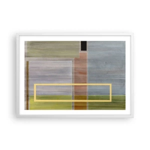 Póster en marco blanco - Recto y tranquilo - 70x50 cm