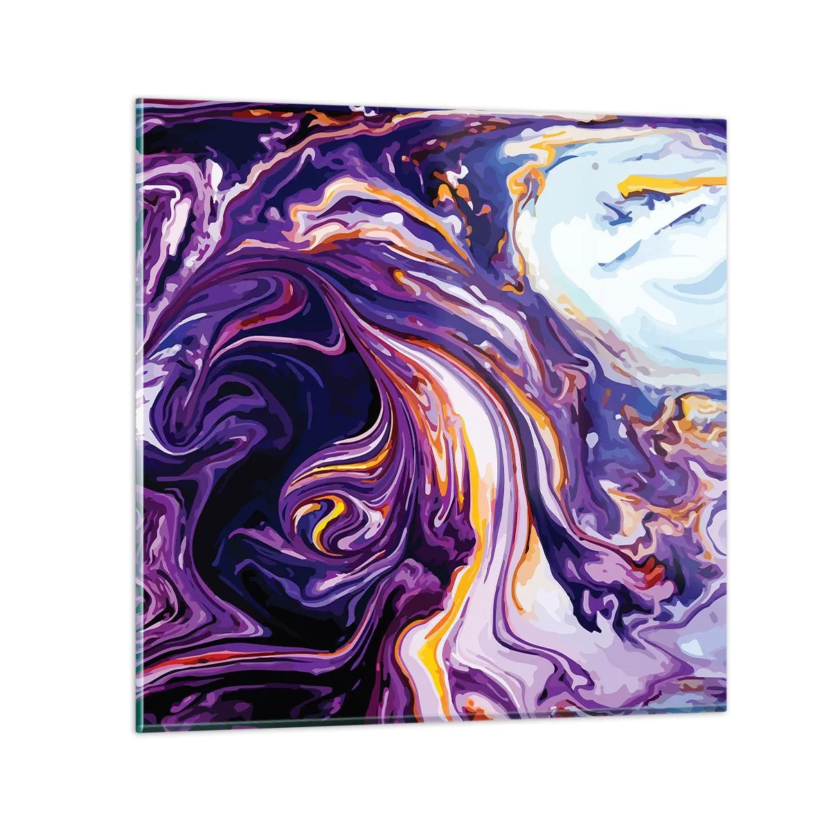 Cuadro sobre vidrio - Impresiones sobre Vidrio - Una curva en el violeta - 30x30 cm