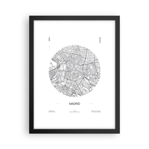 Póster en marco negro - Anatomía de Madrid - 30x40 cm