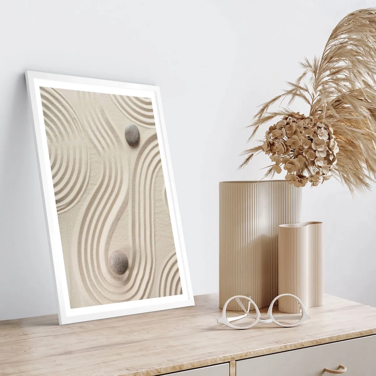 Póster en marco blanco - Un toque de calidez - 30x40 cm