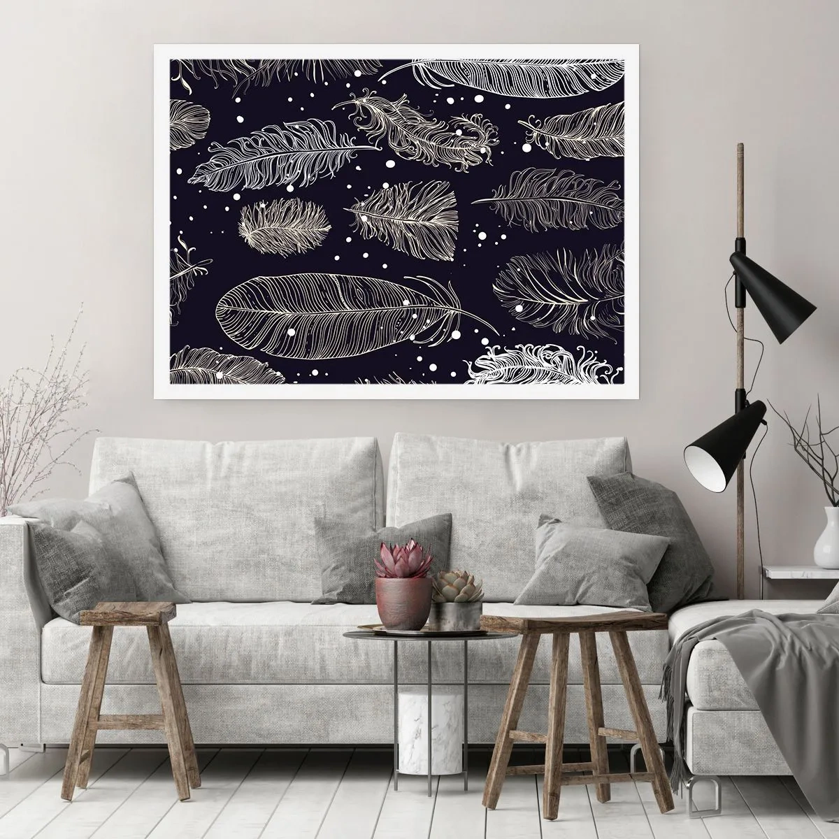 Póster - Encaje de plumas - 70x50 cm