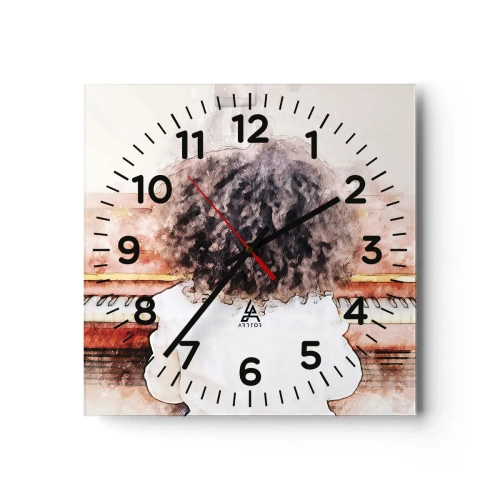 Reloj de pared - Reloj de vidrio - Descubriendo un mundo nuevo - 40x40 cm