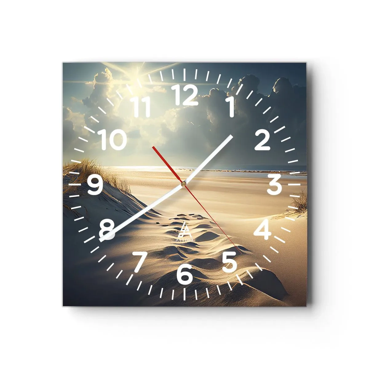 Reloj de pared - Reloj de vidrio - Paisaje tranquilizador - 40x40 cm