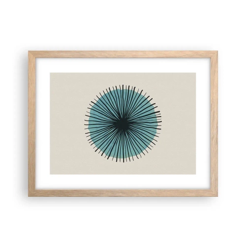 Póster en marco roble claro - Radiante en azul - 40x30 cm