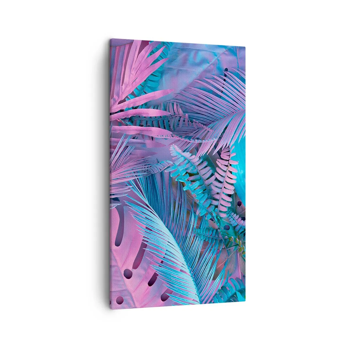 Cuadro sobre lienzo - Impresión de Imagen - Trópicos en rosa y azul - 45x80 cm