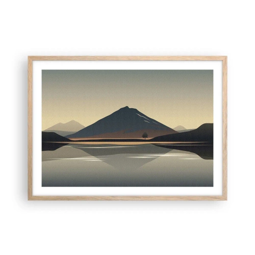 Póster en marco roble claro - Reflejo de espejo - 70x50 cm