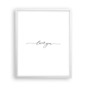 Póster en marco blanco - Negro sobre blanco - 40x50 cm