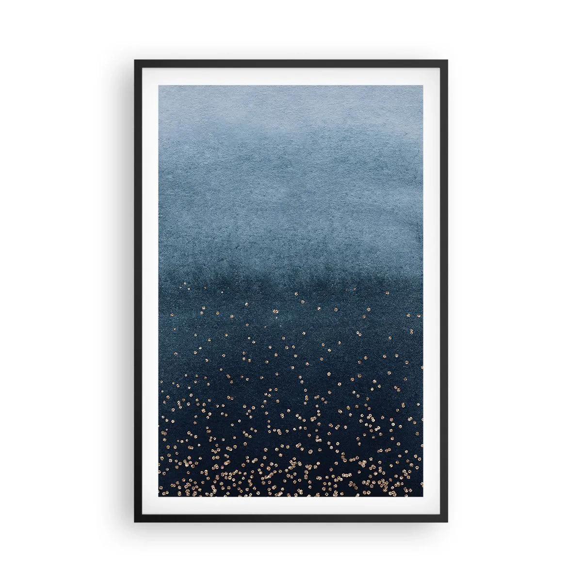 Póster en marco negro - Composición - fases azules - 61x91 cm