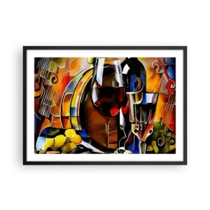 Póster en marco negro - Bodegón abstracto con gafas e instrumentos - 70x50cm - Y el mundo se vuelve más colorido - Decoración de pared moderna para salón y dormitorio ARTTOR