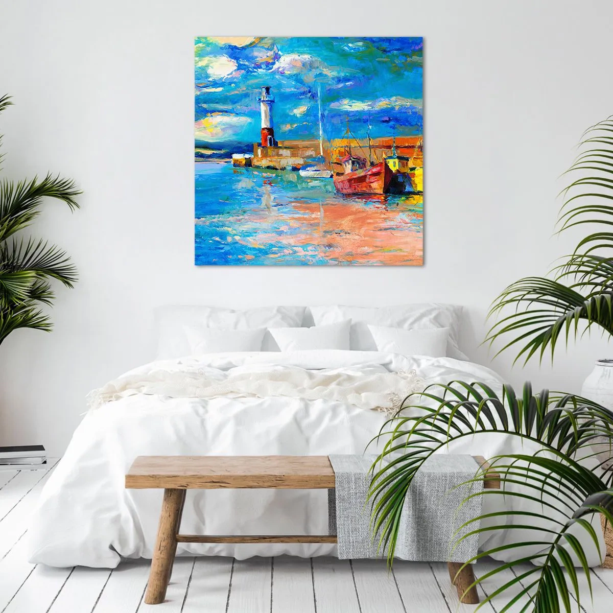 Cuadro sobre lienzo - Impresión de Imagen - Tarde en la bahía del arco iris - 30x30 cm