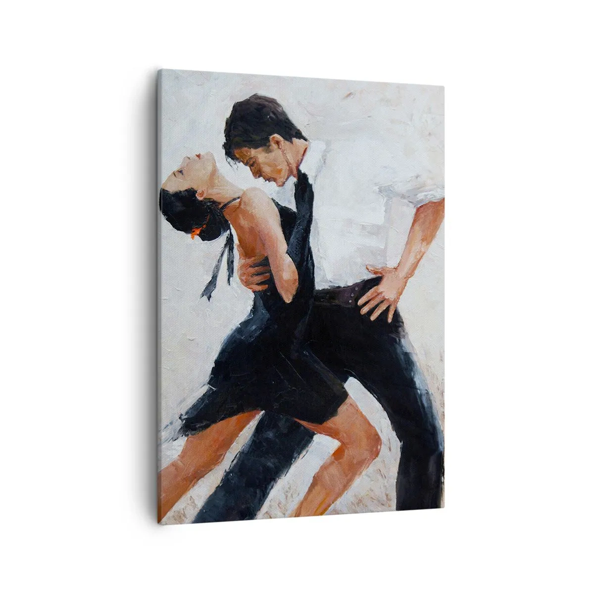 Cuadro sobre lienzo - Impresión de Imagen - Una pareja bailando en una toma elegante y sensual. - 50x70cm - El tango de mis sueños - Decoración de pared moderna para salón y dormitorio ARTTOR