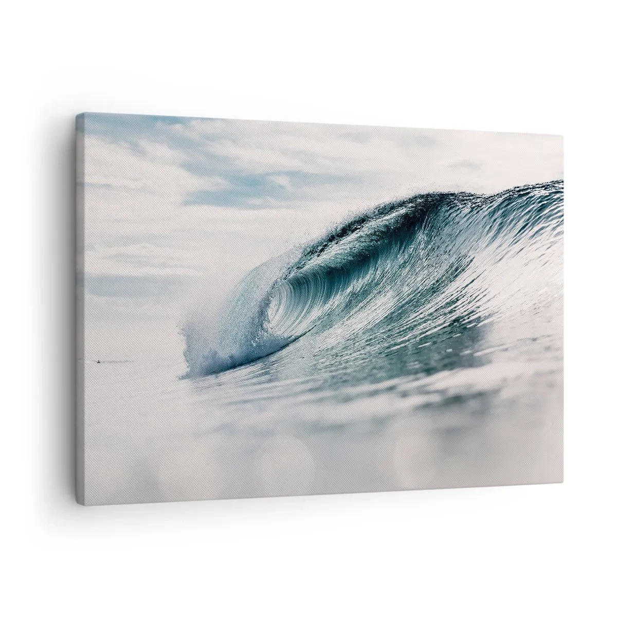 Cuadro sobre lienzo - Impresión de Imagen - Una ola del mar capturada en un momento dinámico contra el cielo. - 70x50cm - La cima del océano - Decoración de pared moderna para salón y dormitorio ARTTOR