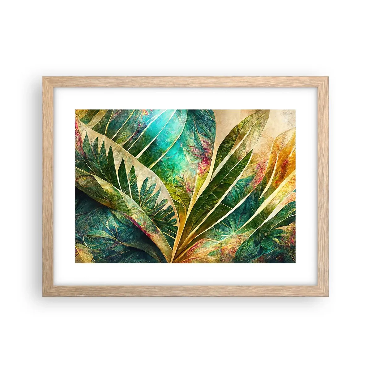Póster en marco roble claro - Los colores del trópico - 40x30 cm