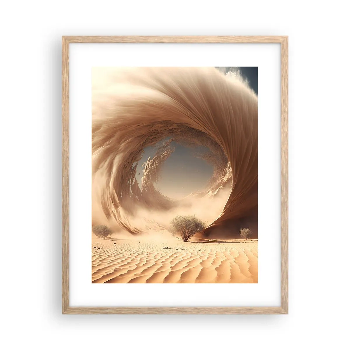 Póster en marco roble claro - Portal abierto - 40x50 cm