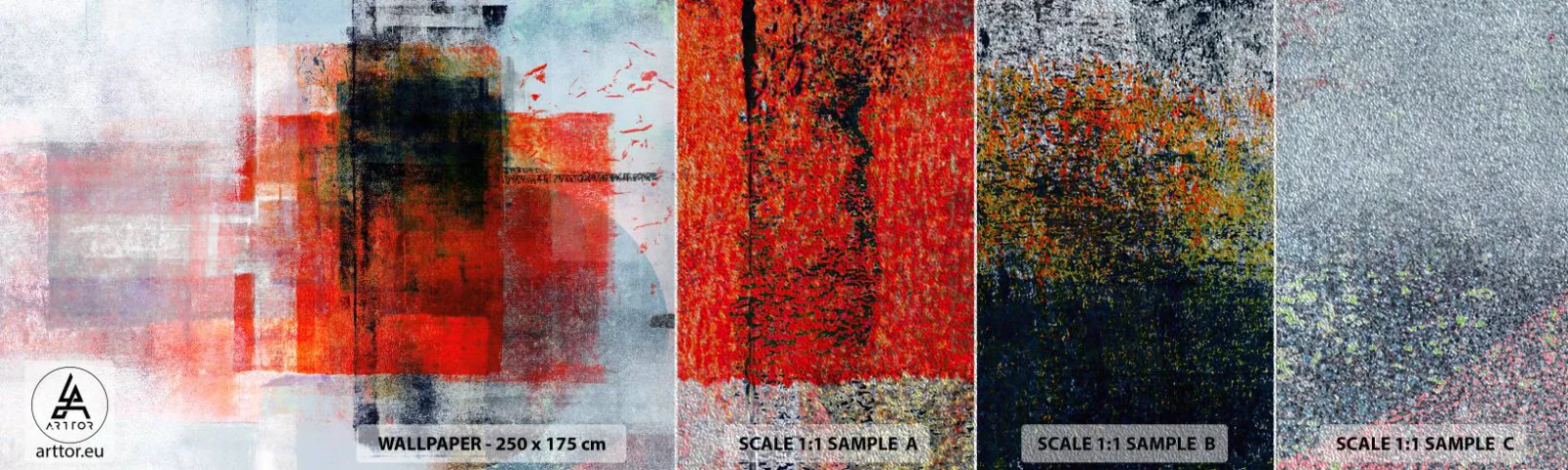 Muestra de fotomural Premium Sand - Composición brillante - Pedazo, Abstracción, Industrial - 100x30 cm