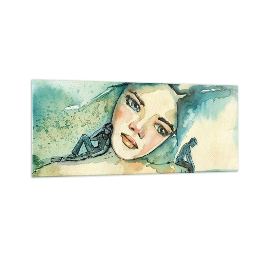 Cuadro sobre vidrio - Impresiones sobre Vidrio - ¿Soy azul? - 100x40 cm