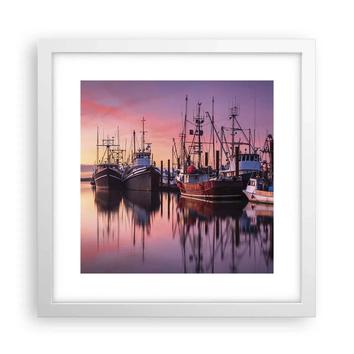 Póster en marco blanco - Descanso antes de partir - 30x30 cm