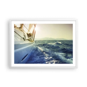 Póster en marco blanco - Para una aventura - 70x50 cm