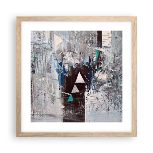 Póster en marco roble claro - El orden superior de los triángulos - 40x40 cm
