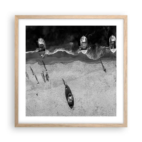 Póster en marco roble claro - Aún en la orilla... - 50x50 cm