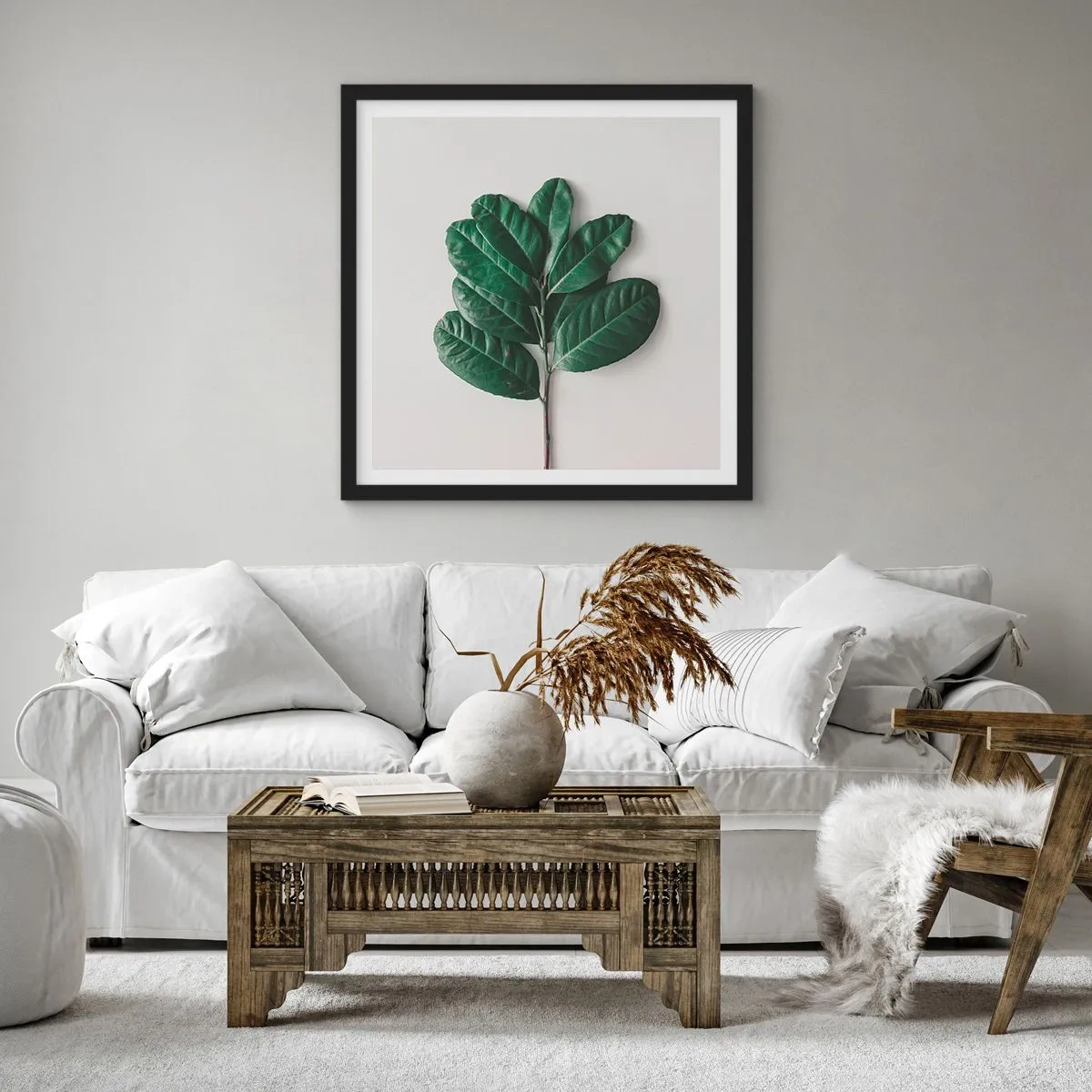 Póster en marco negro - El dibujo de la propia naturaleza - 40x40 cm