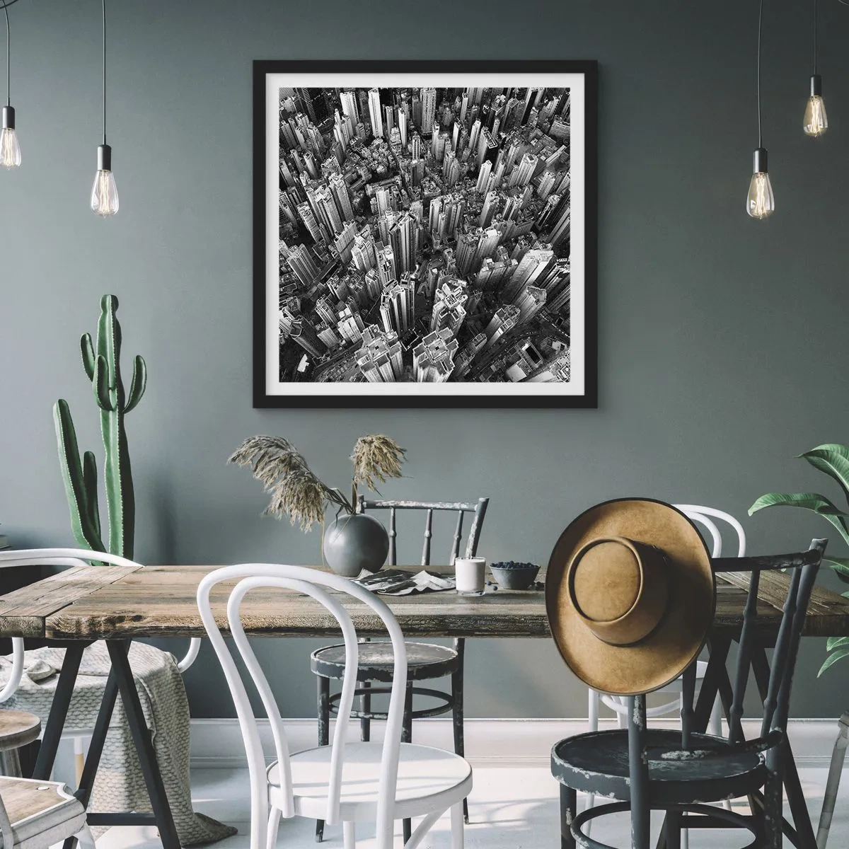 Póster en marco negro - Cada vez más alto - 60x60 cm