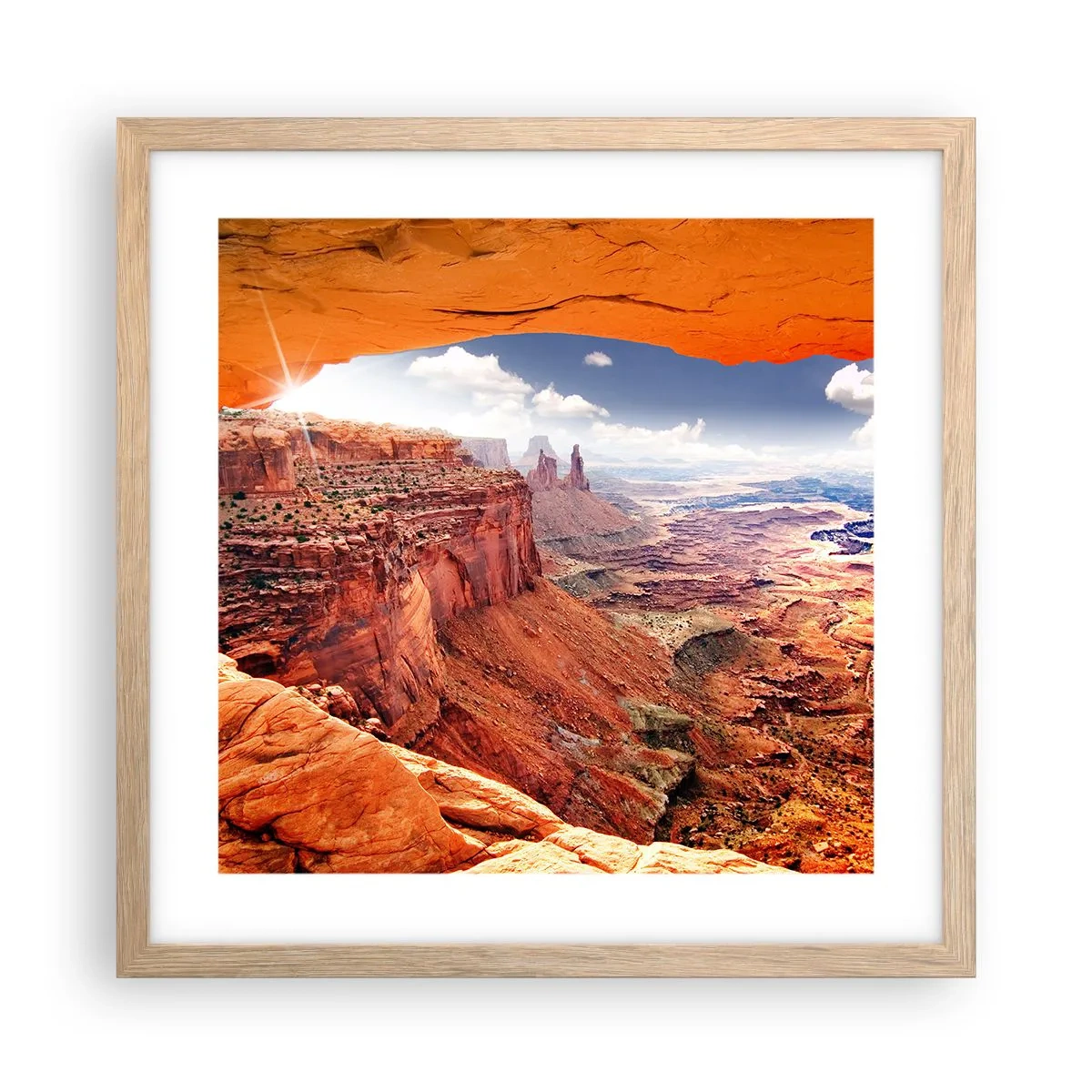 Póster en marco roble claro - Tallado por la propia naturaleza - 40x40 cm