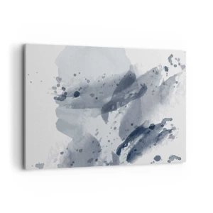 Cuadro sobre lienzo - Impresión de Imagen - Manchas abstractas en tonos azules sobre un fondo claro - 120x80cm - Un estudio sobre la naturaleza del agua - Decoración de pared moderna para salón y dormitorio ARTTOR