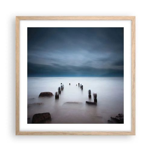 Póster en marco roble claro - El lago del pensamiento - 50x50 cm