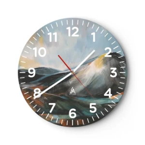 Reloj de pared - Reloj de vidrio - Crudo y bello - 30x30 cm