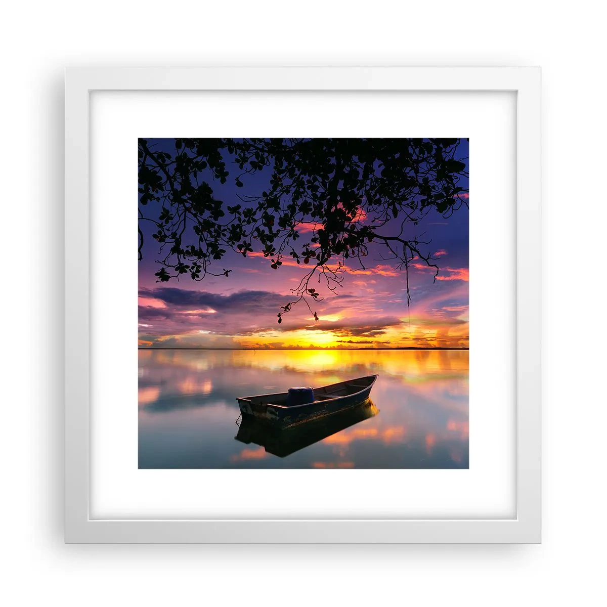 Póster en marco blanco - Un cielo de ensueño - 30x30 cm