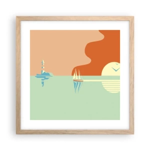 Póster en marco roble claro - Un paisaje marino perfecto - 40x40 cm