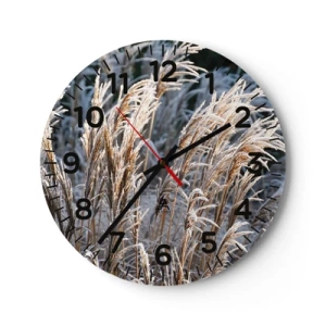 Reloj de pared - Reloj de vidrio - Campos y campos - 30x30 cm