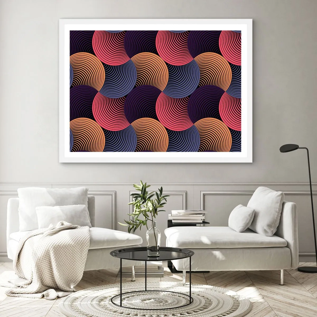 Póster en marco blanco - En un ritmo circular - 70x50 cm