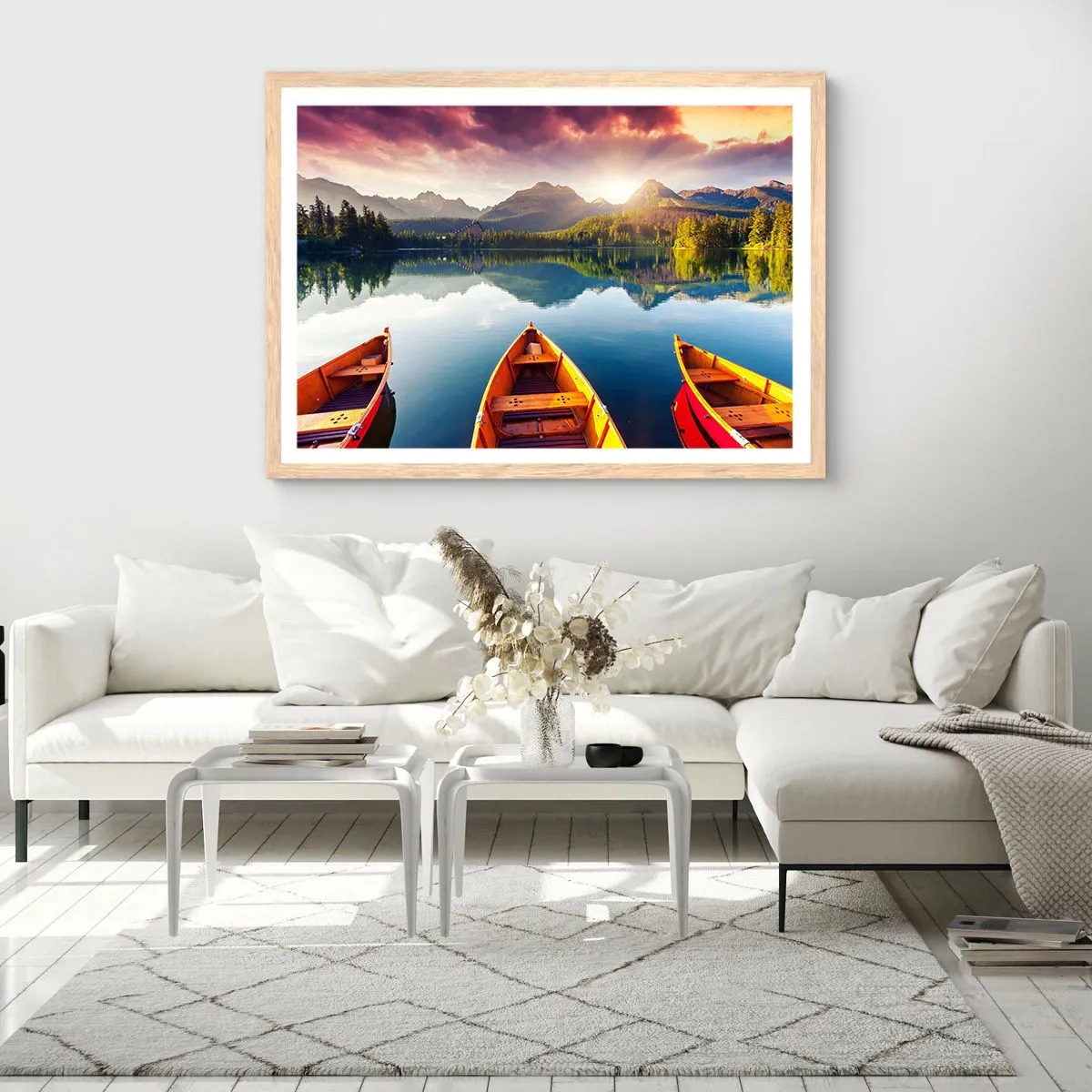 Póster en marco roble claro - Frente a la naturaleza - 50x40 cm