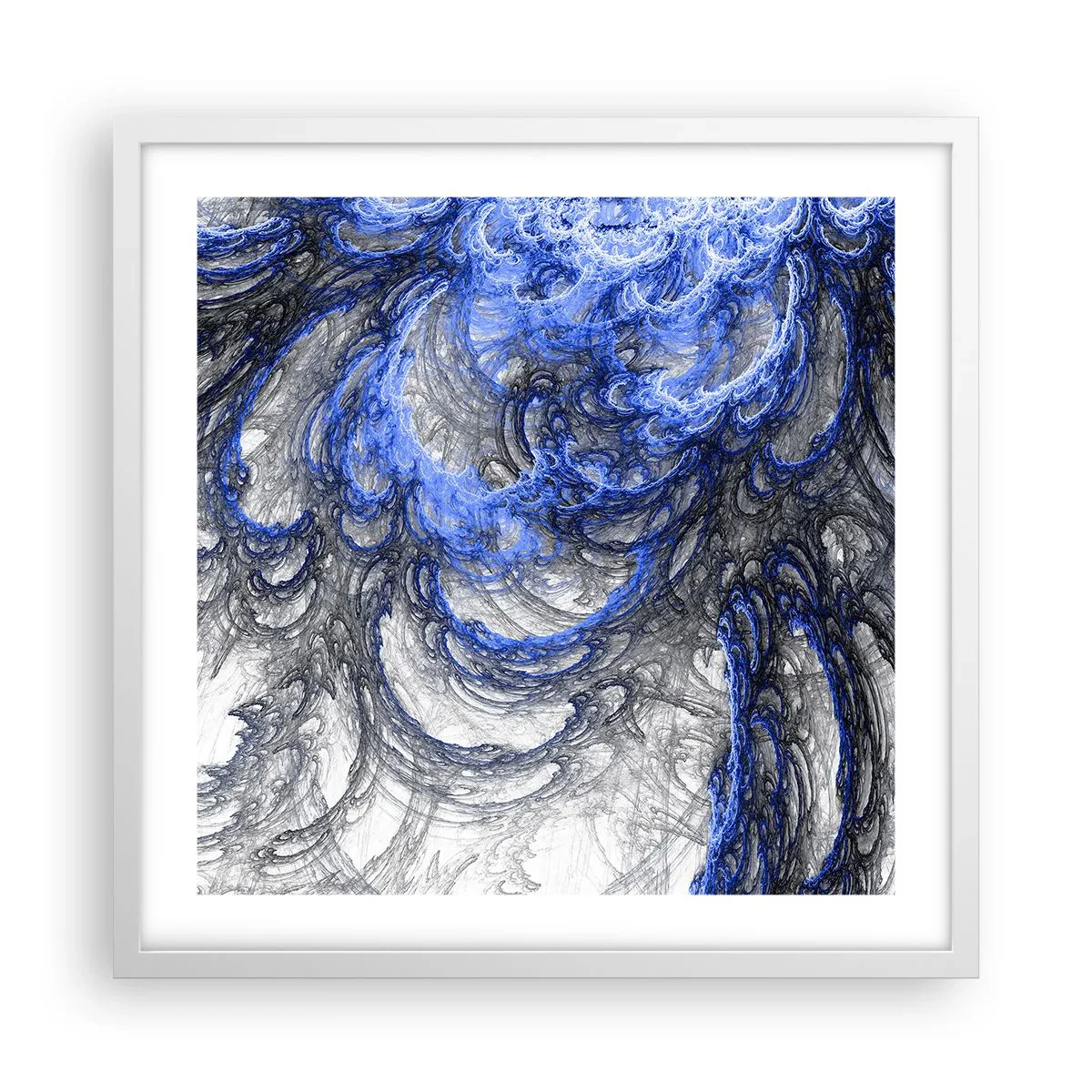 Póster en marco blanco - El nacimiento de una ola - 50x50 cm