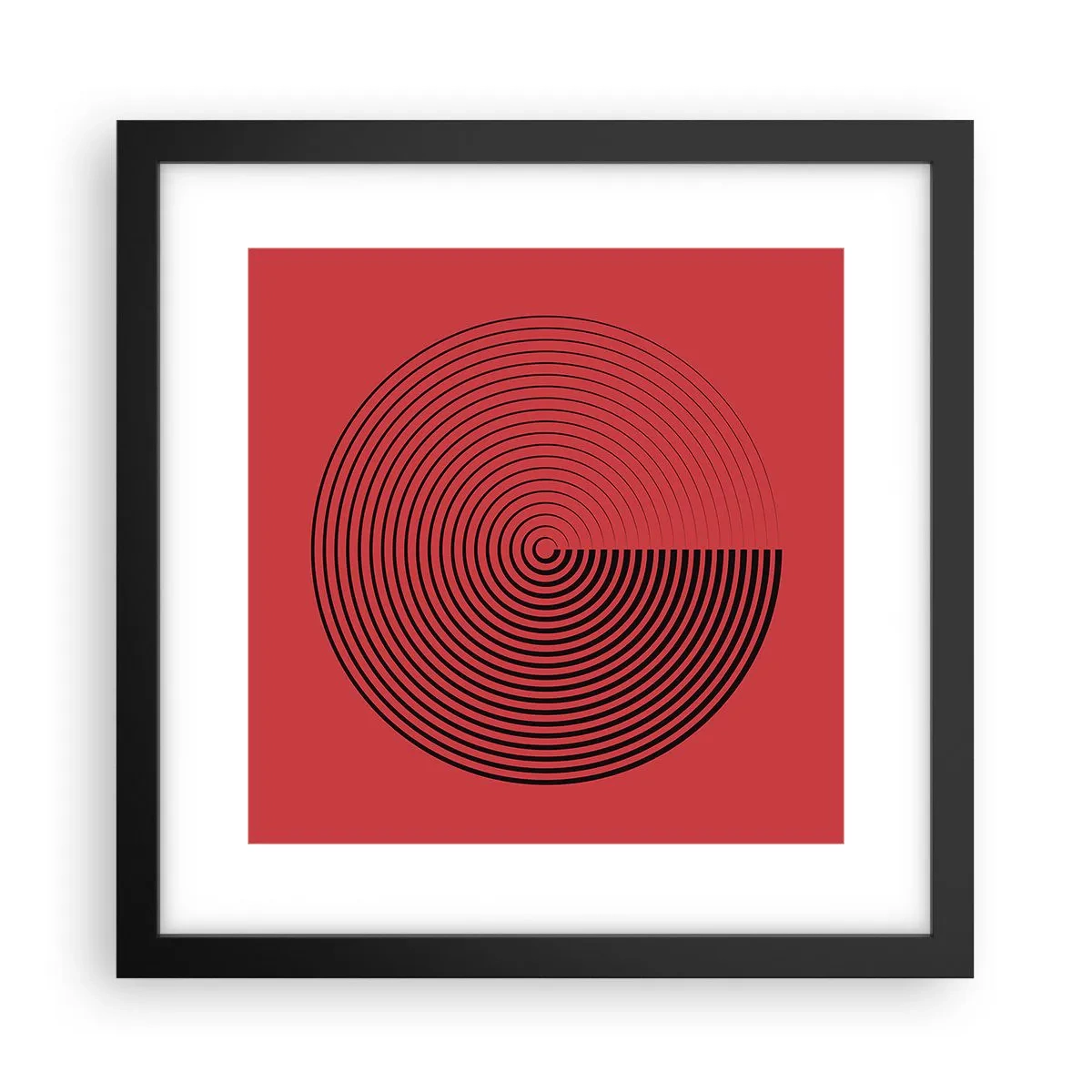 Póster en marco negro - Movimiento circular - 30x30 cm