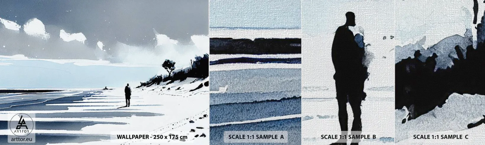 Muestra de fotomural Premium Canvas - Solo conmigo mismo - Paisaje, Playa, Pedazo - 100x30 cm